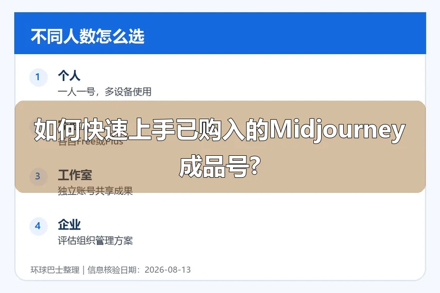 如何快速上手已购入的Midjourney成品号?